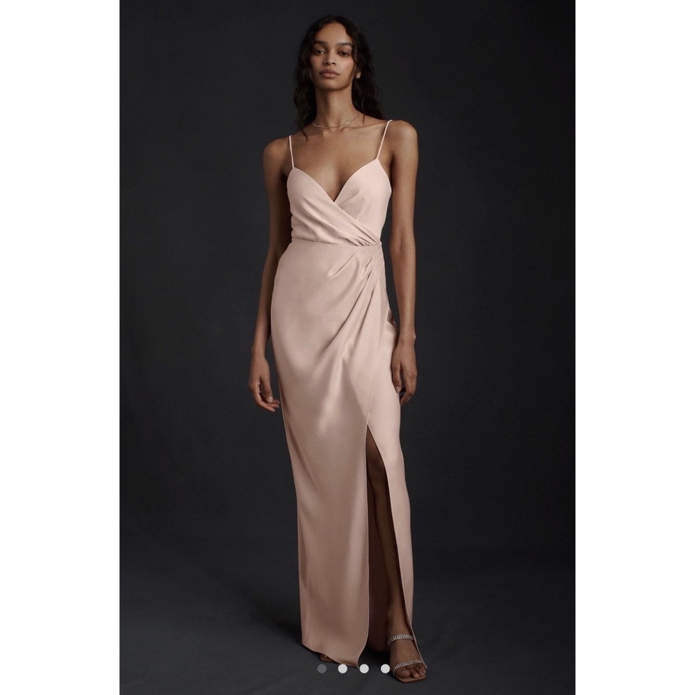 BHLDN Freya Satin Charmeuse Dress Blush Size 6